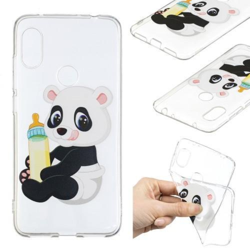 Case silikónový obal na mobil Xiaomi Redmi Note 6 Pro - panda s fľaškou