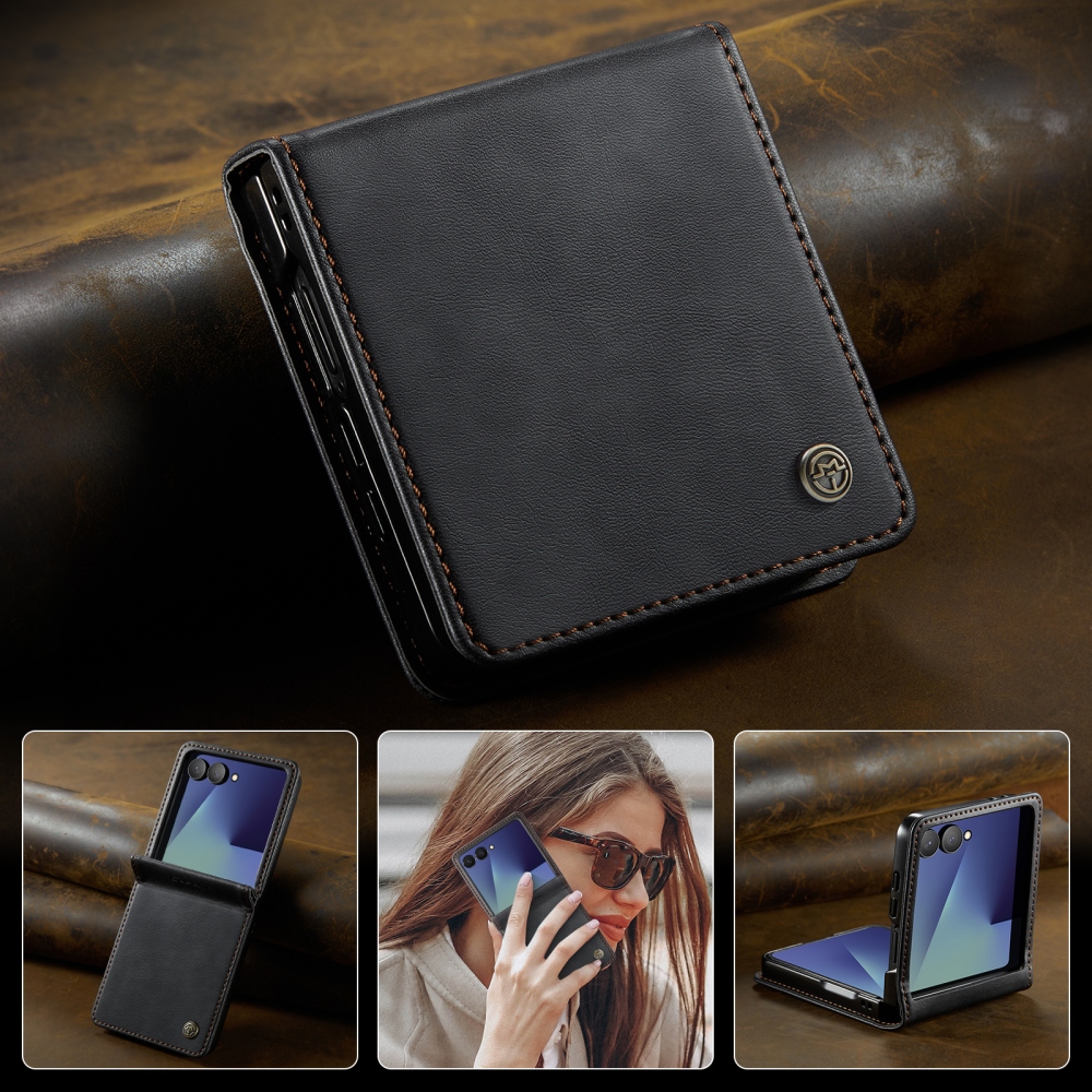 CASEME knižkové púzdro na Samsung Galaxy Z Flip8 5G - čierne