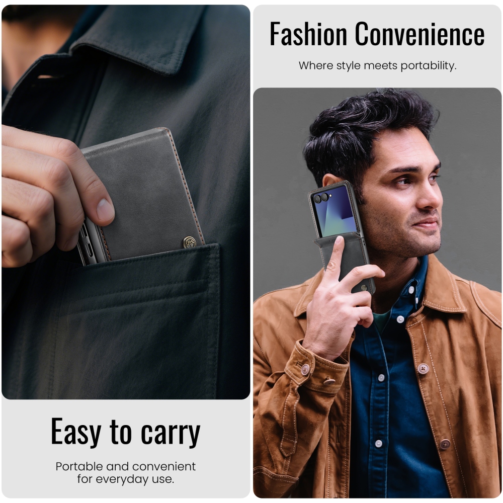 CASEME knižkové púzdro na Samsung Galaxy Z Flip8 5G - čierne