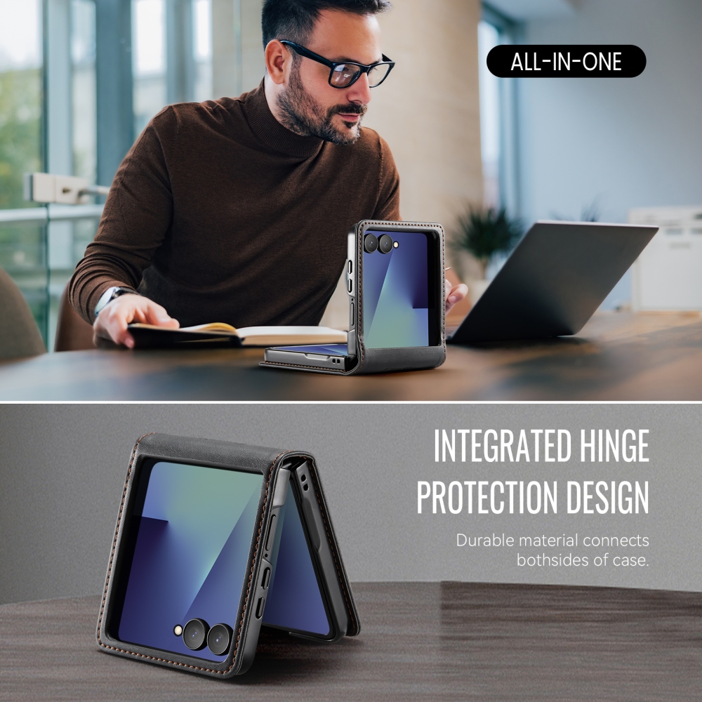 CASEME knižkové púzdro na Samsung Galaxy Z Flip8 5G - čierne