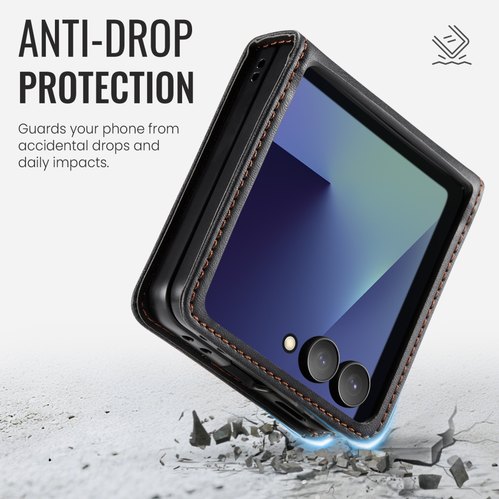 CASEME knižkové púzdro na Samsung Galaxy Z Flip8 5G - čierne