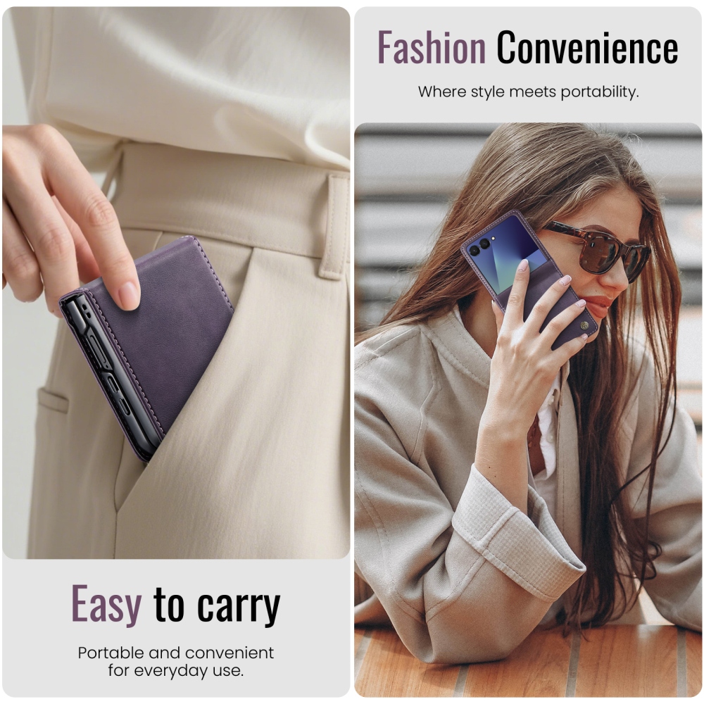 CASEME knižkové púzdro na Samsung Galaxy Z Flip8 5G - fialové