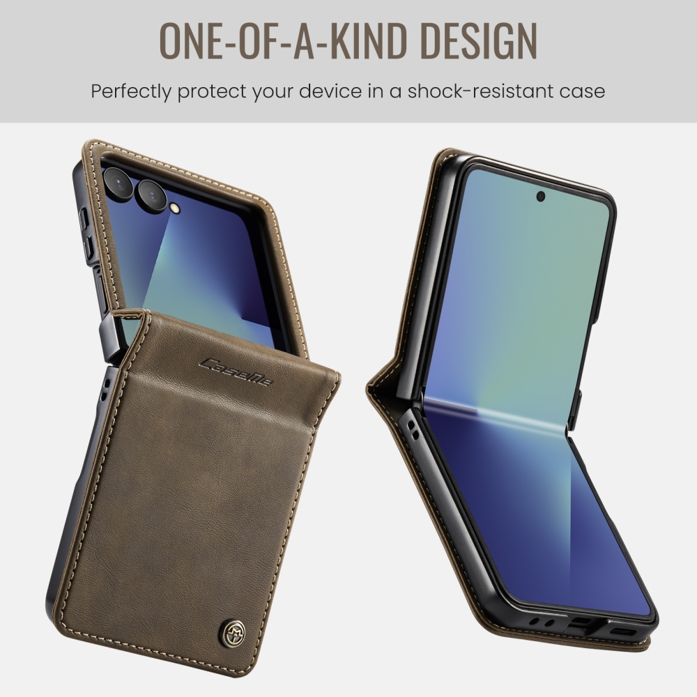 CASEME knižkové púzdro na Samsung Galaxy Z Flip8 5G - hnedé