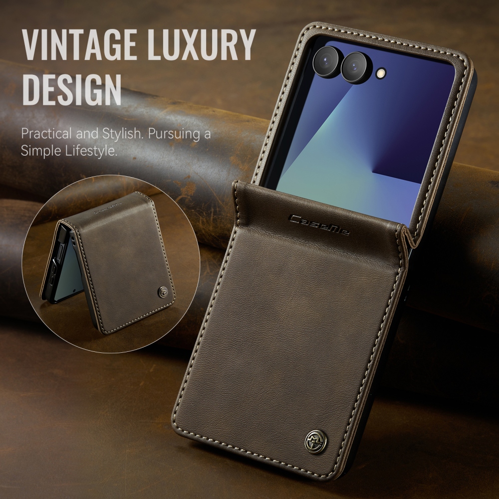CASEME knižkové púzdro na Samsung Galaxy Z Flip8 5G - hnedé