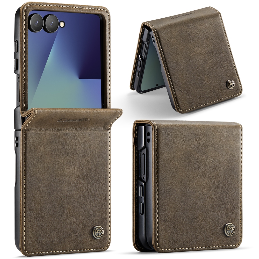 CASEME knižkové púzdro na Samsung Galaxy Z Flip8 5G - hnedé