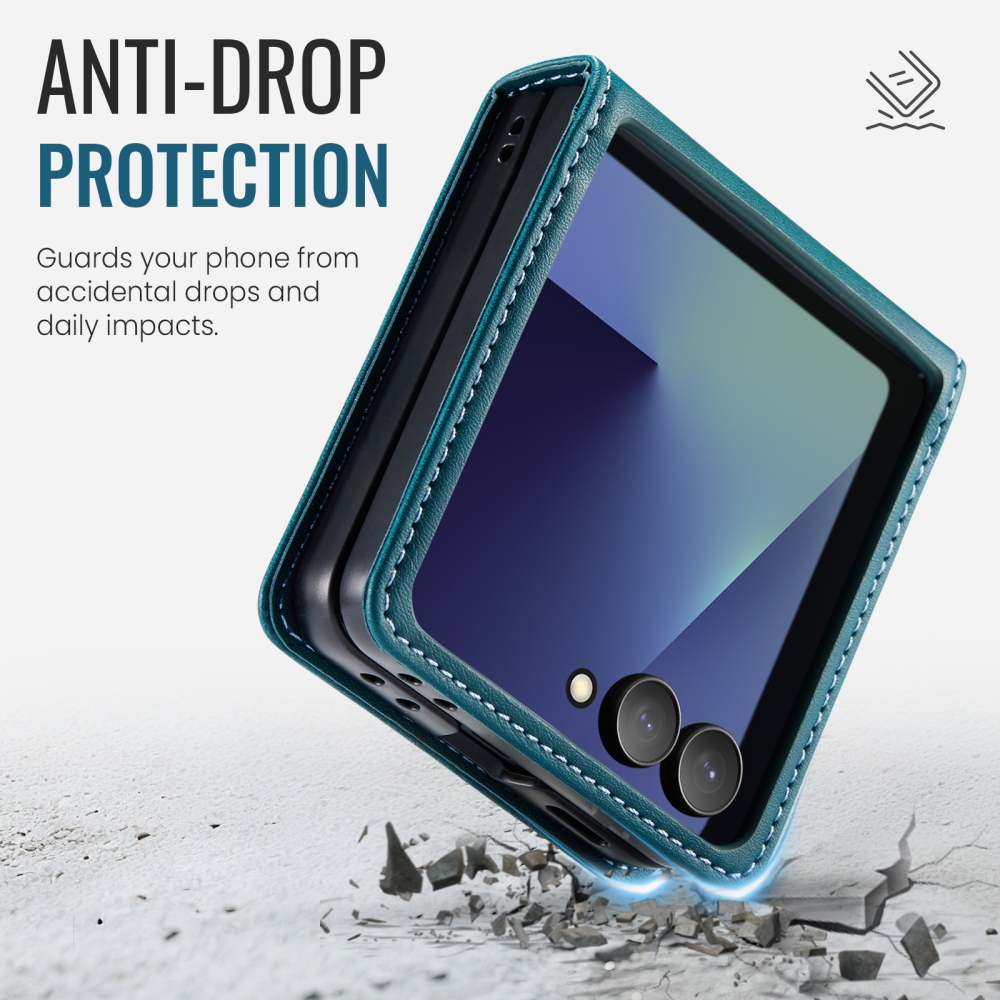 CASEME knižkové puzdro na Samsung Galaxy Z Flip8 5G - modrozelené