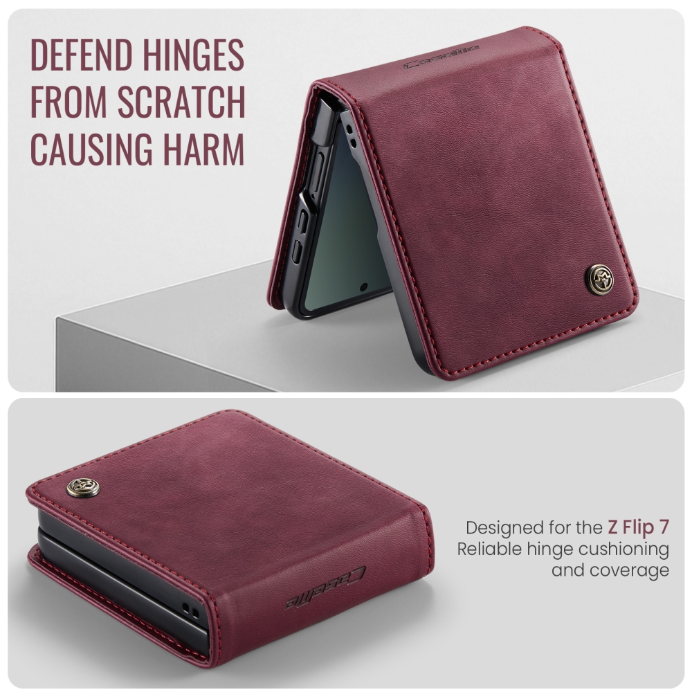 CASEME knižkové púzdro na Samsung Galaxy Z Flip8 5G - vínové