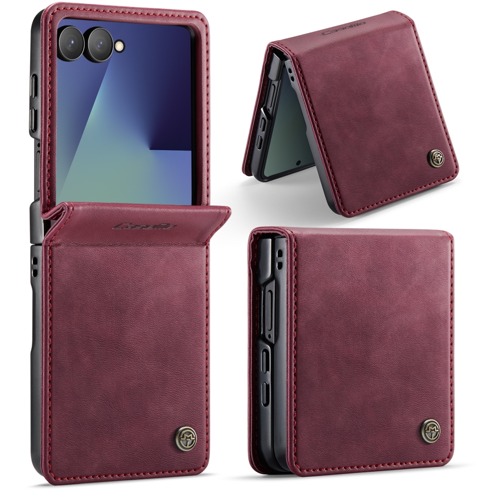CASEME knižkové púzdro na Samsung Galaxy Z Flip8 5G - vínové