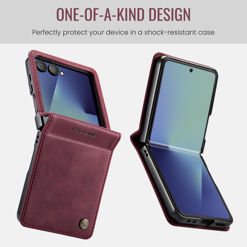 CASEME knižkové púzdro na Samsung Galaxy Z Flip8 5G - vínové