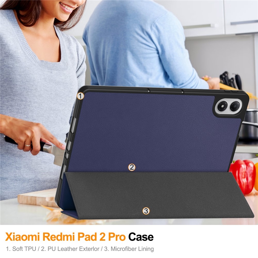 Cases chytré skladacie puzdro na Xiaomi Redmi Pad 2 Pro - tmavomodré