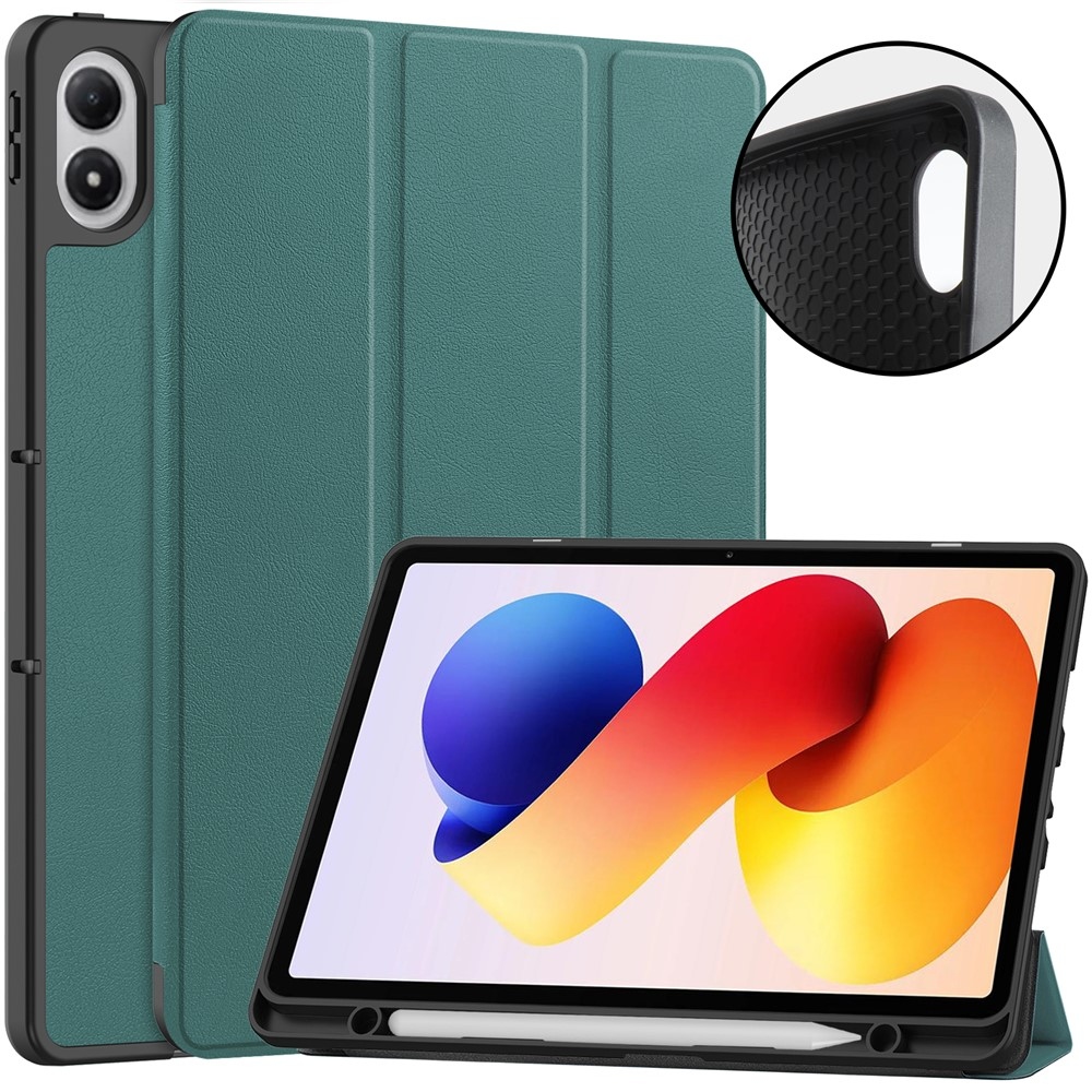 Cases chytré skladacie puzdro na Xiaomi Redmi Pad 2 Pro - tmavozelené