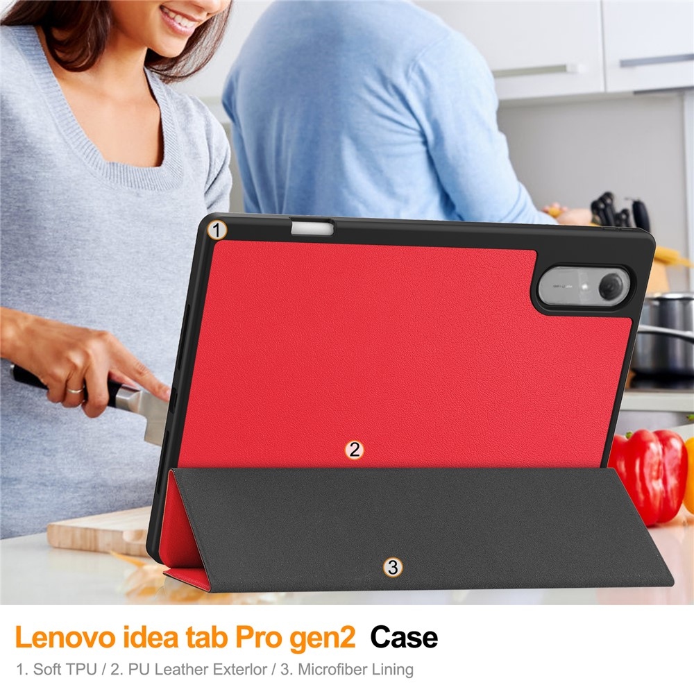 Cases chytré zatváracie púzdro na Lenovo Idea Tab Pro 13 2.Gen (TB-390FU) - červené