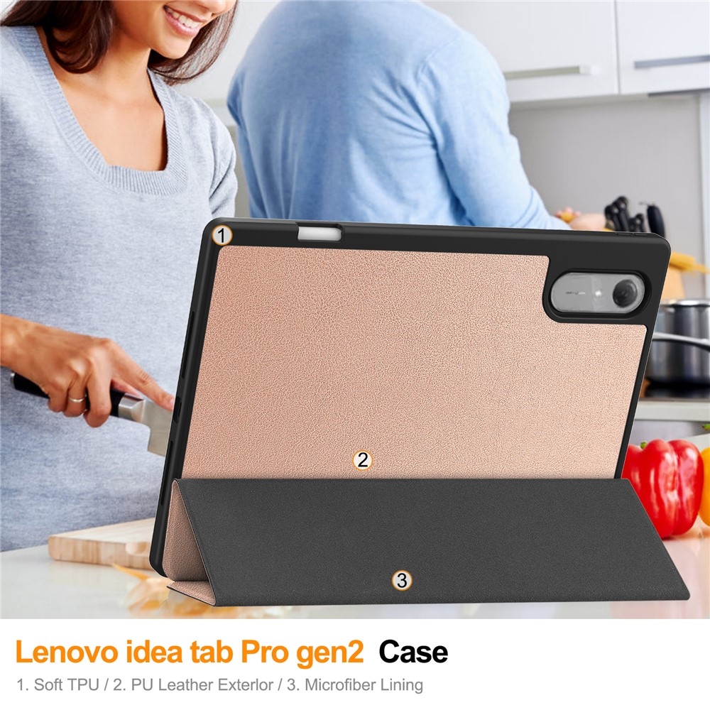 Cases múdre zatváracie púzdro na Lenovo Idea Tab Pro 13 2.Gen (TB-390FU) - ružovozlaté