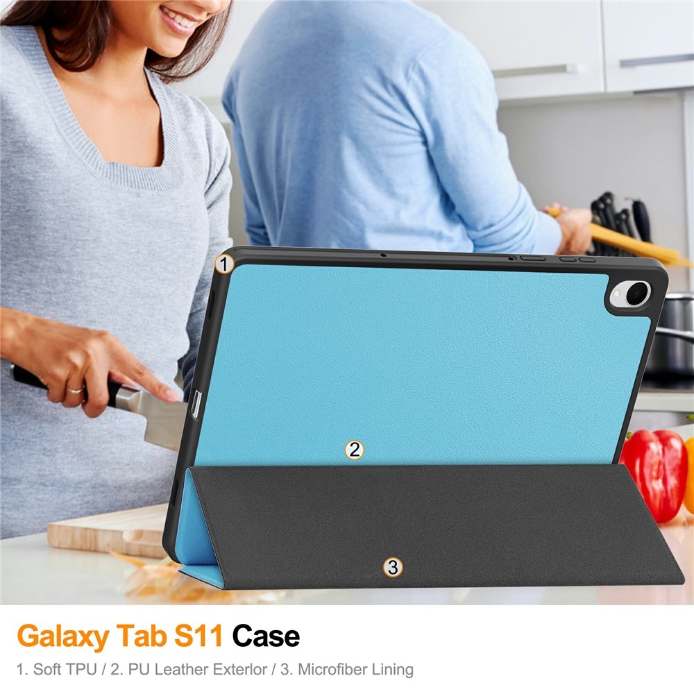 Cases chytré zatváracie púzdro na Samsung Galaxy Tab S11 - svetlomodré