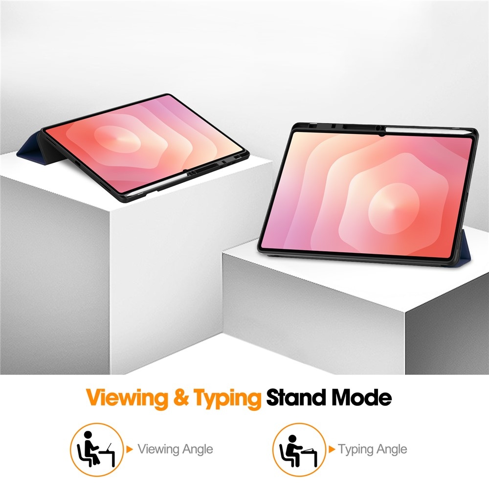 Cases chytré zatváracie púzdro na Samsung Galaxy Tab S12 Ultra - tmavomodré