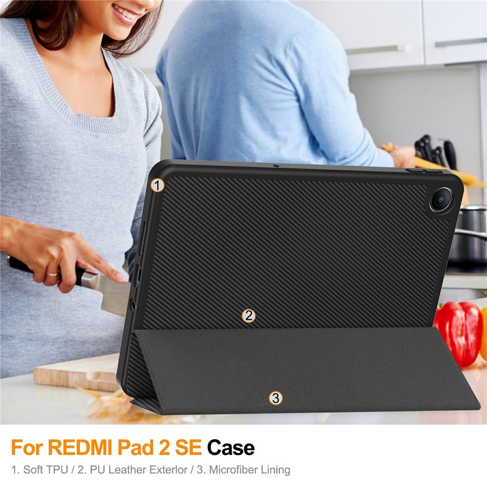 Cases šikovné zatváracie púzdro na Xiaomi Redmi Pad 2 9.7 - čierne