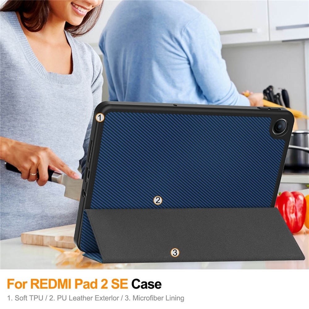 Cases šikovné zatváracie púzdro na Xiaomi Redmi Pad 2 9.7 - tmavomodré