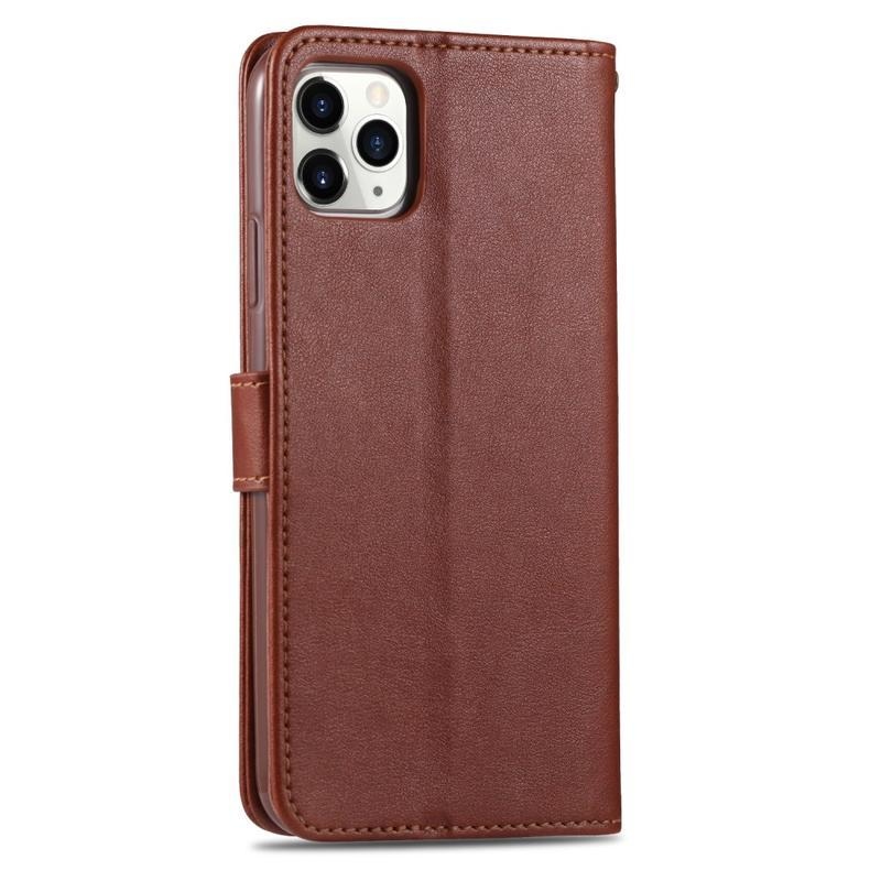 Cases PU kožené peněženkové puzdro pre mobilný telefón iPhone 12 Pro / 12 - kávové