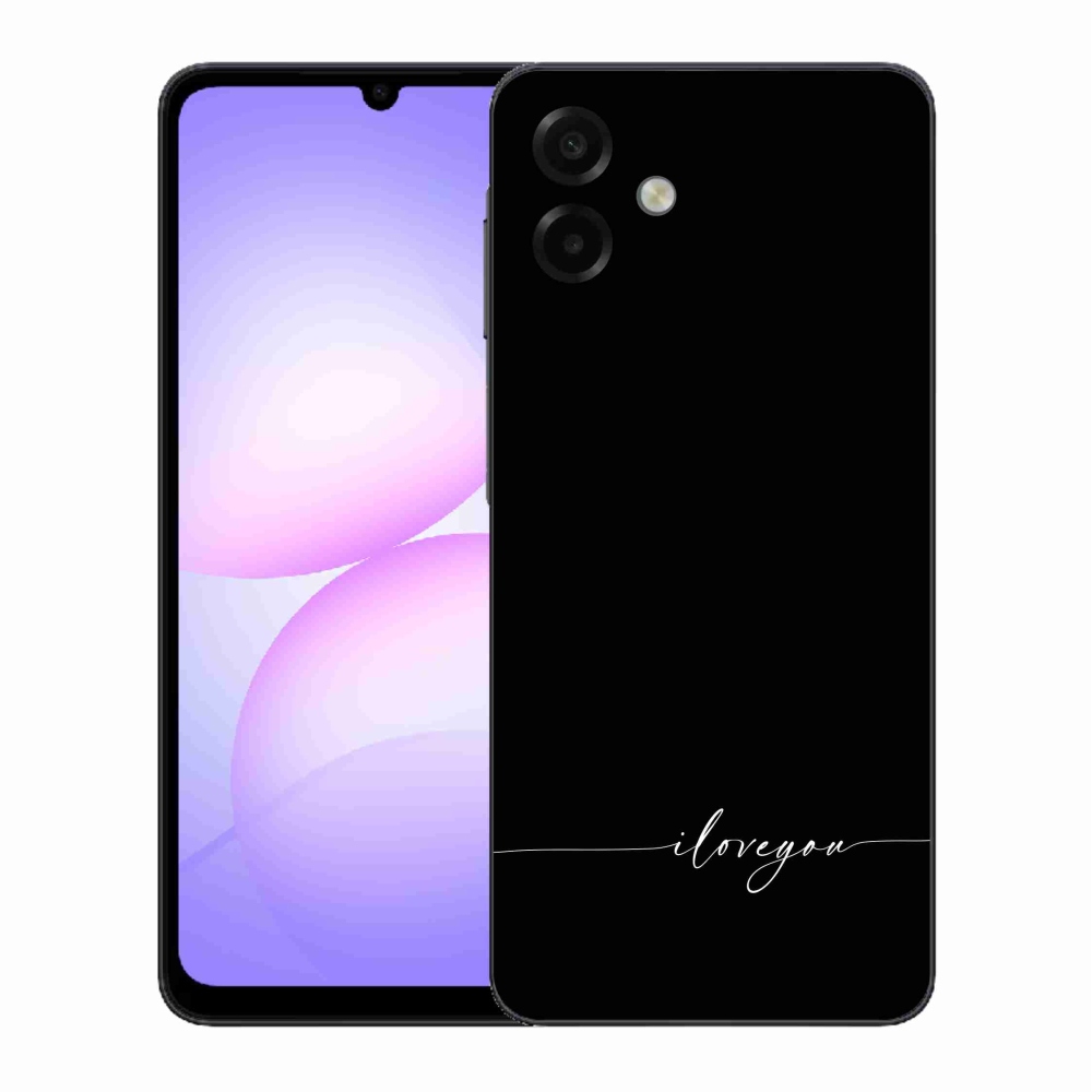 Gélový kryt mmCase na Samsung Galaxy A07 4G - I love you čierne pozadie