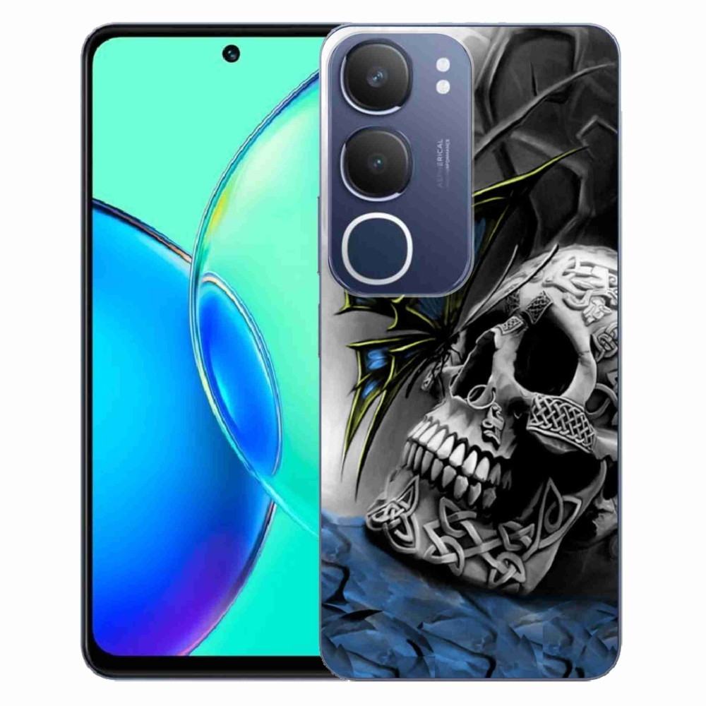 Gélový kryt mmCase na Vivo Y19s - motýľ a lebka