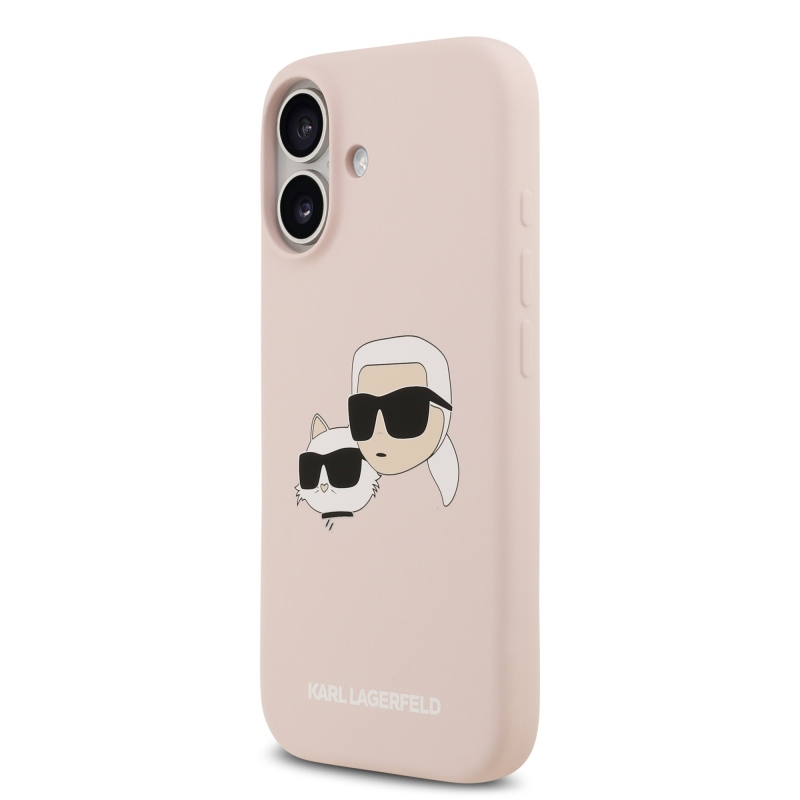 Karl Lagerfeld Liquid Silicone Double Heads MagSafe zadný kryt pre iPhone 17 ružový