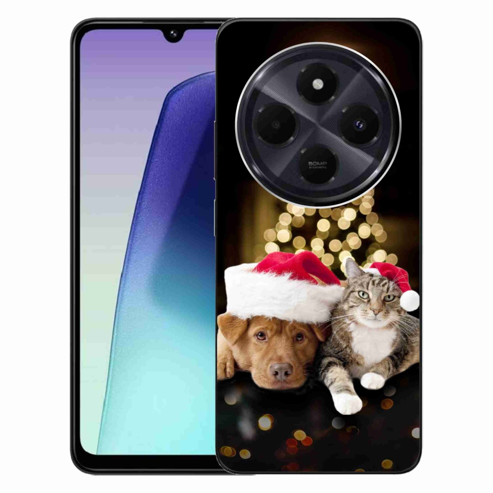 Gélový kryt mmCase na Xiaomi Redmi 14C/Poco C75 - vianočný pes a mačka