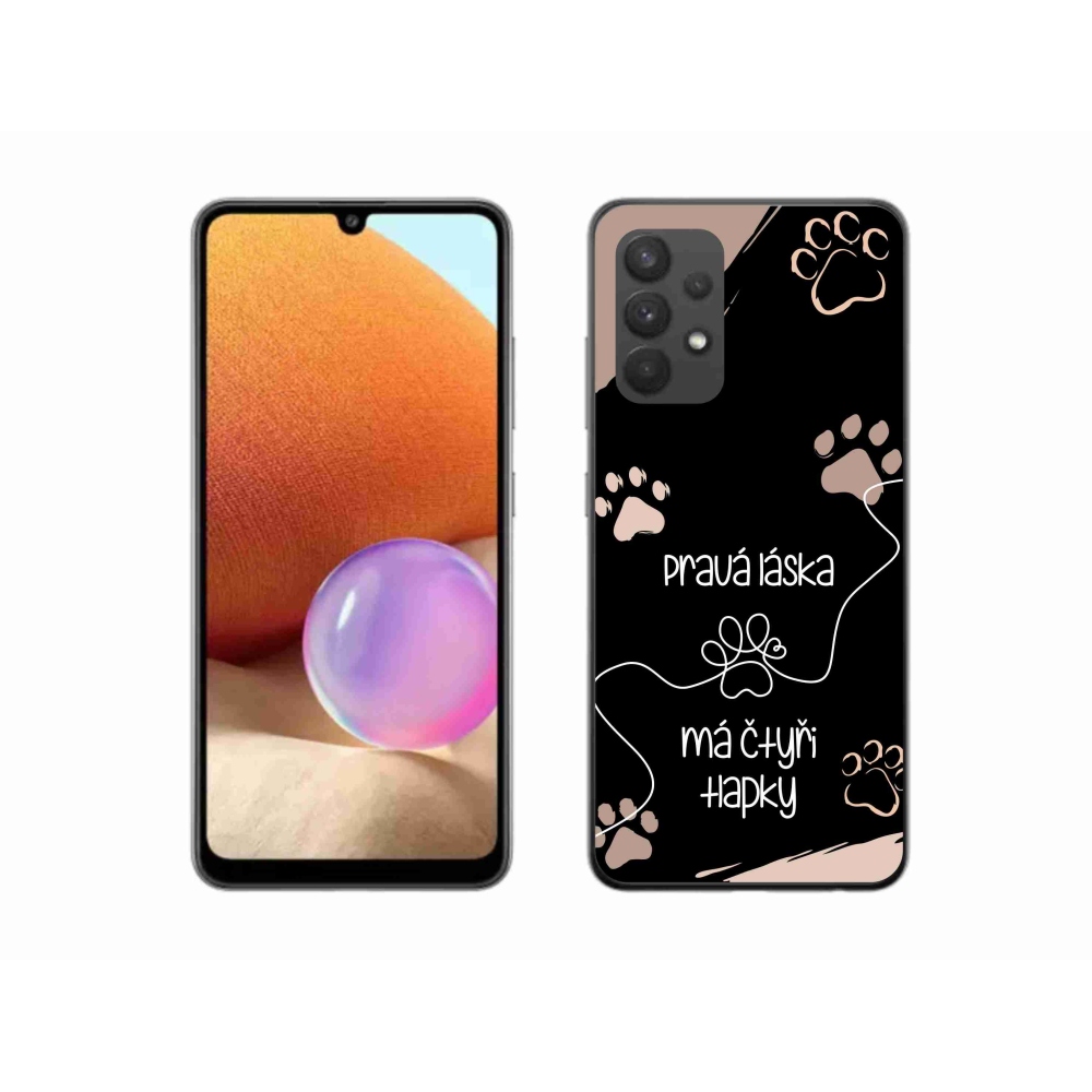 Gélový kryt mmCase na Samsung Galaxy A32 4G - psí motív 1 čierne pozadie