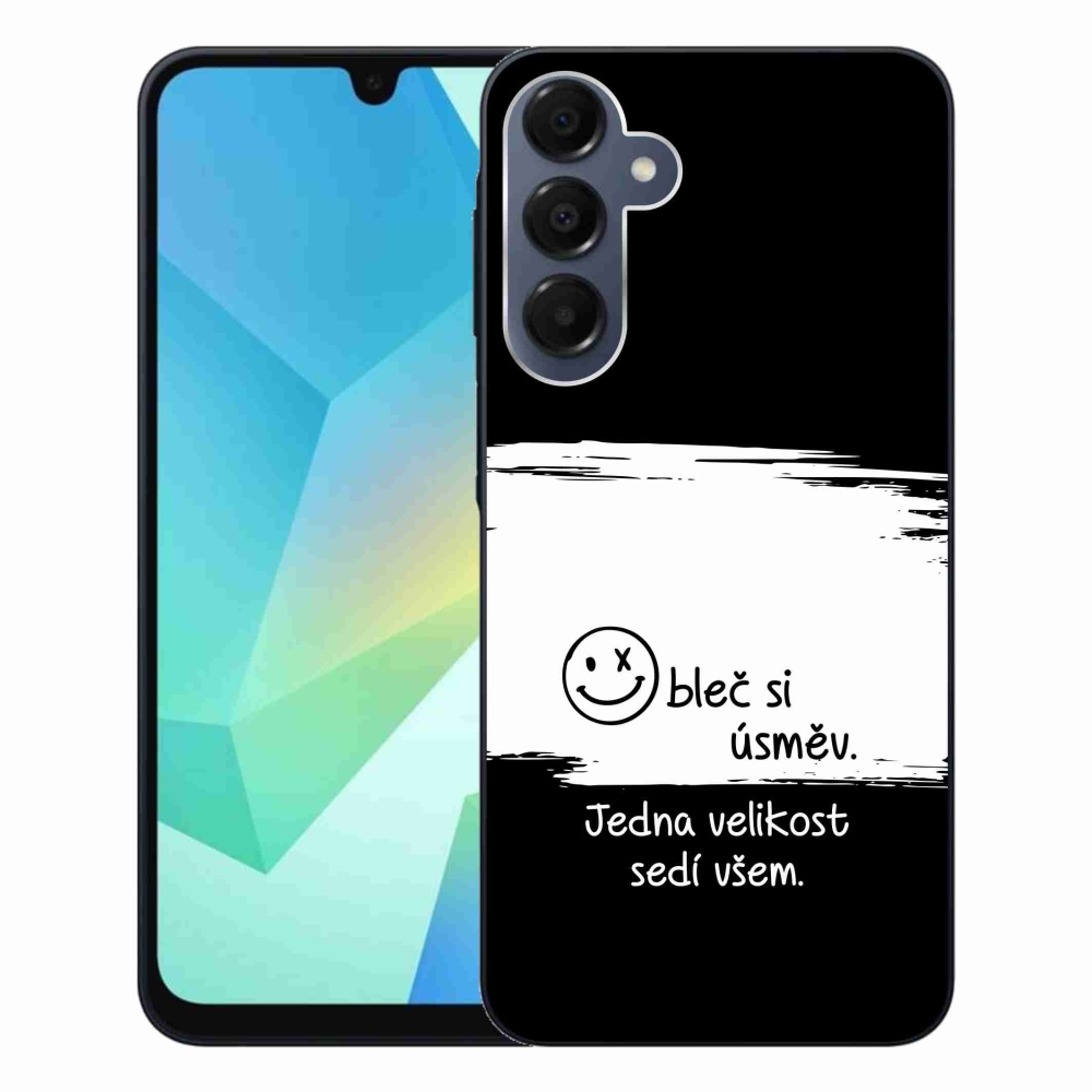 Gélový kryt mmCase na Samsung Galaxy A16 4G/5G - vtipný text 8 bieločierne pozadie