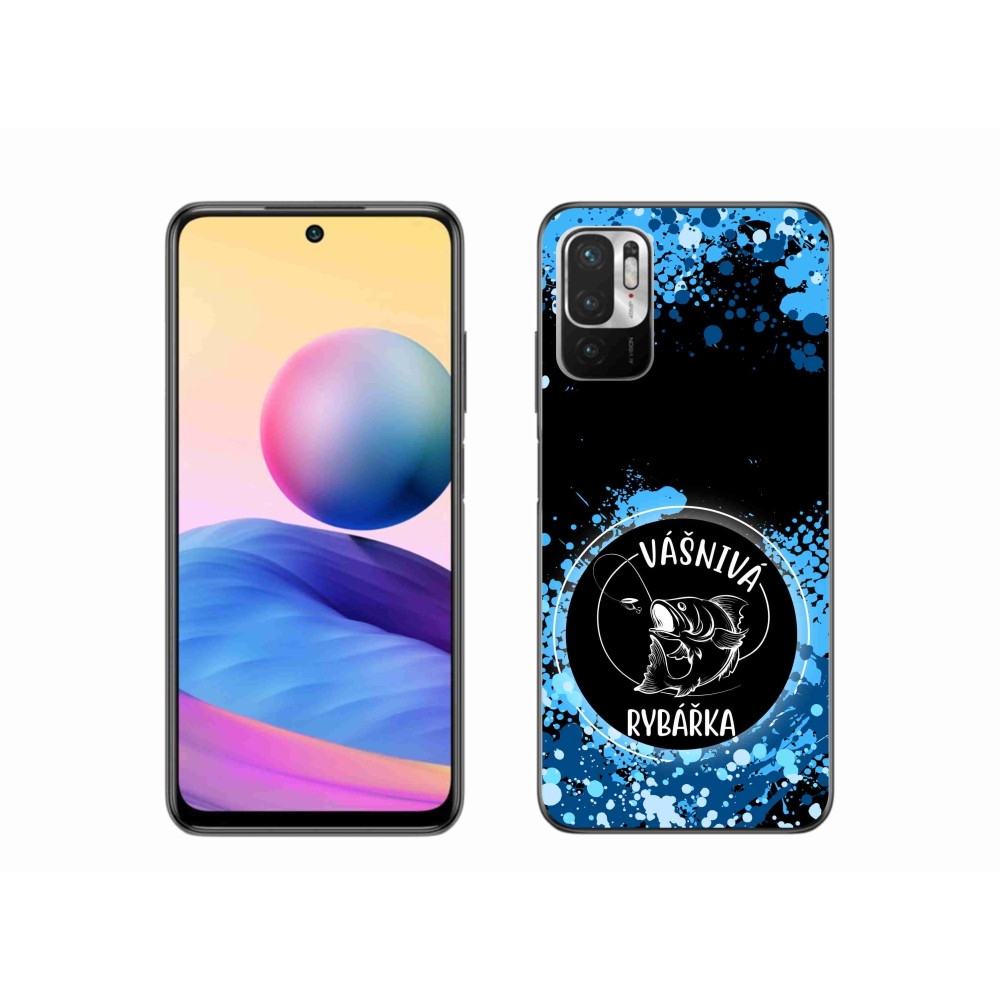 Gélový kryt mmCase na Xiaomi Redmi Note 10 5G - vášnivá rybárka čierne pozadie