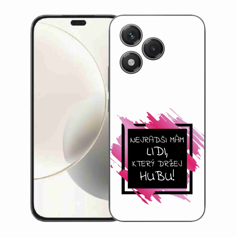 Gélový kryt mmCase na Honor 400 Lite - vtipný text 7 čiernobiele pozadie