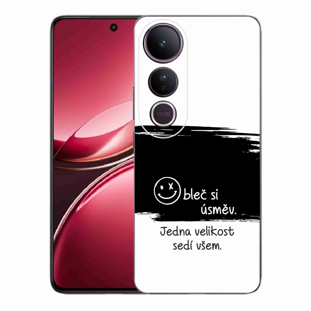 Gélový kryt mmCase na Vivo V50 Lite 4G/5G - vtipný text 8 čiernobiele pozadie