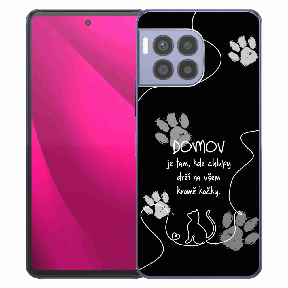 Gélový kryt mmCase na T-Mobile T Phone 2 Pro - mačacie motív čierne pozadie