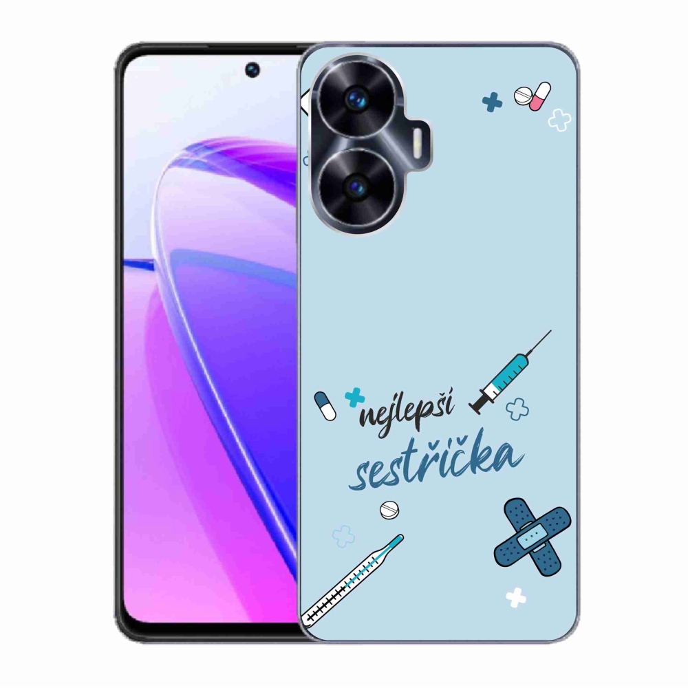Gélový kryt mmCase na Realme C55 - najlepšia sestrička modré pozadie