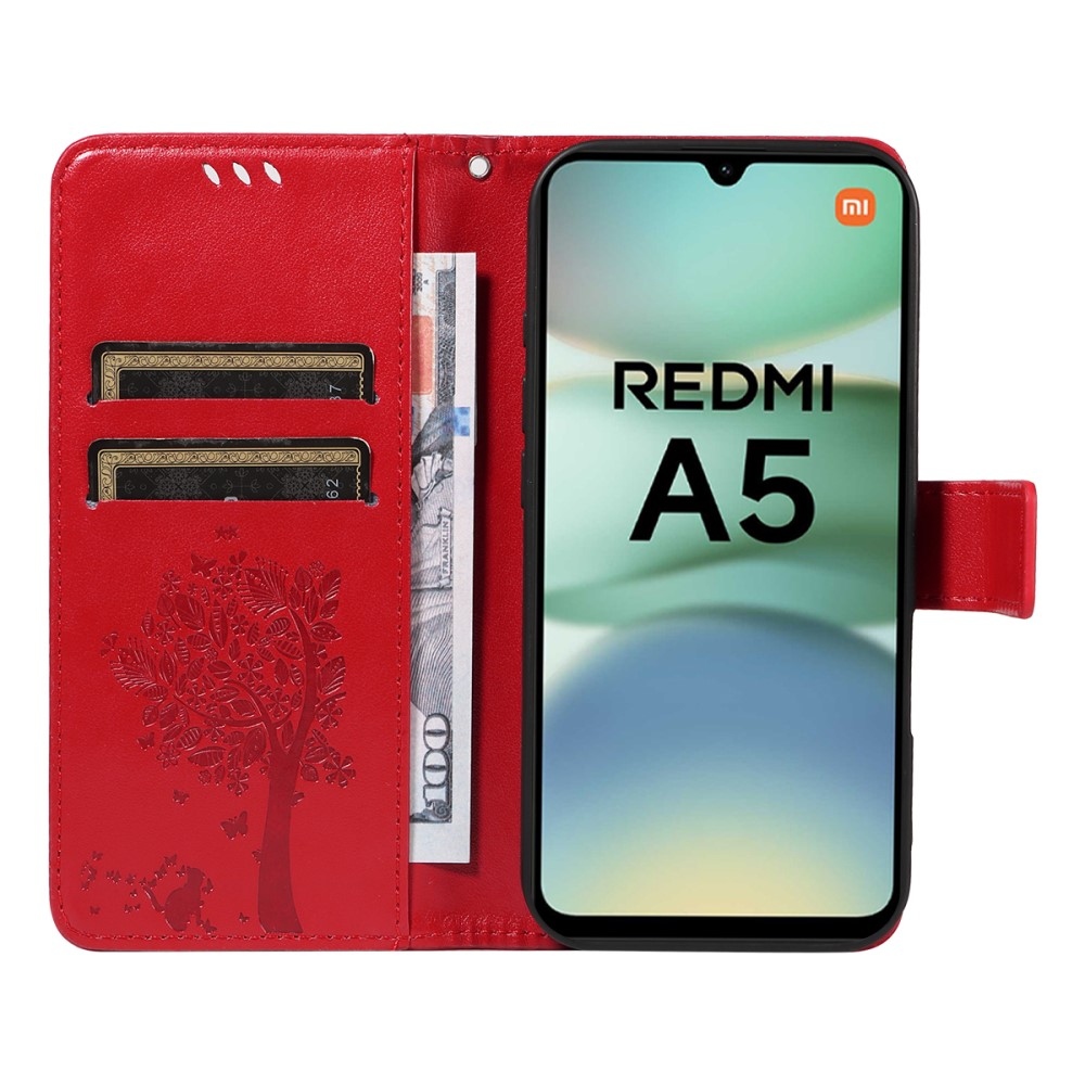 Trees knižkové púzdro na Xiaomi Redmi A5 (173.45x79.35x8.45mm) - červené