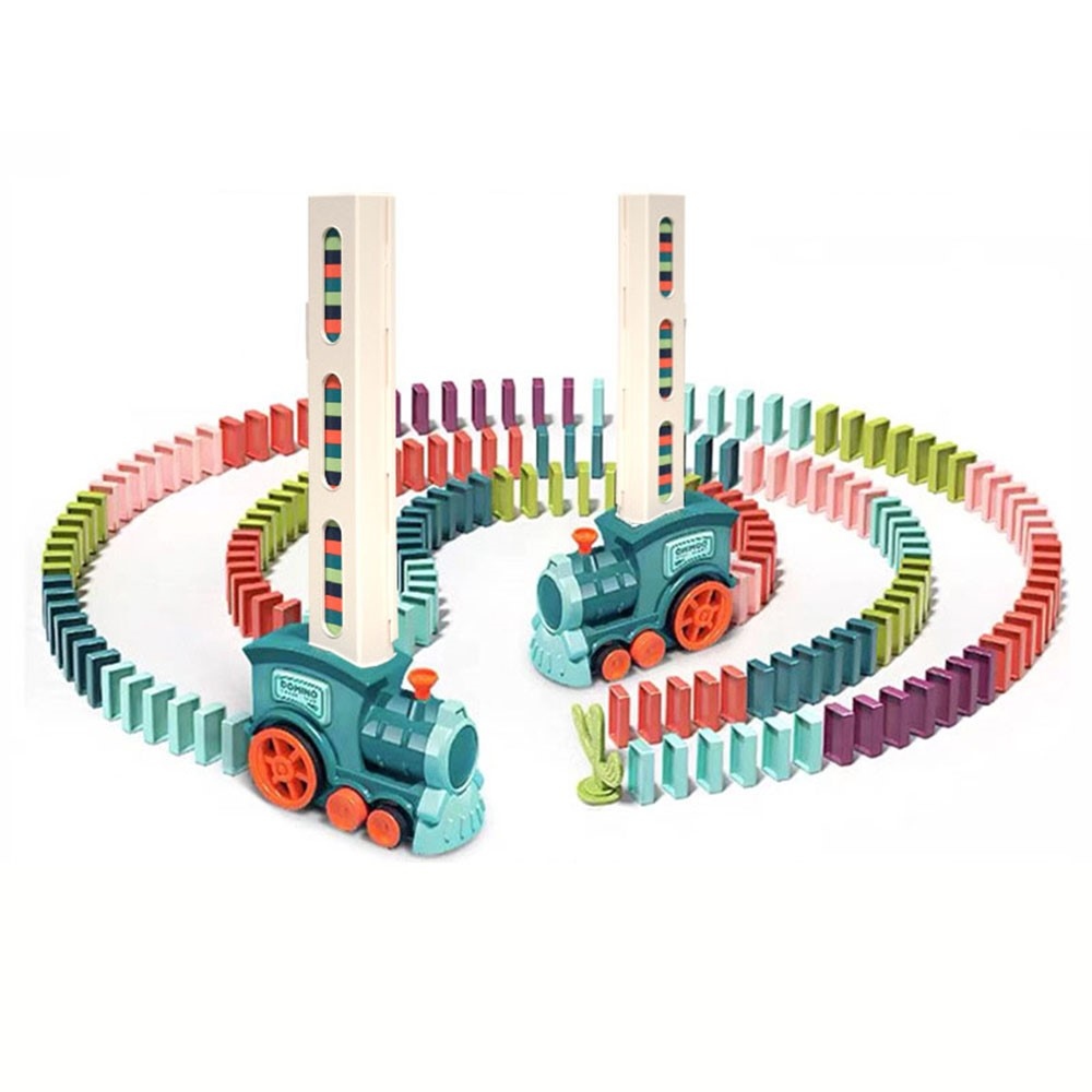 Elektrický vláčik na domino 60 ks so svetlom a zvukom