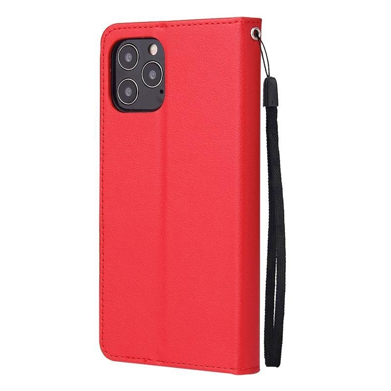 Cell PU kožené peněženkové puzdro na mobil iPhone 12 mini - červené
