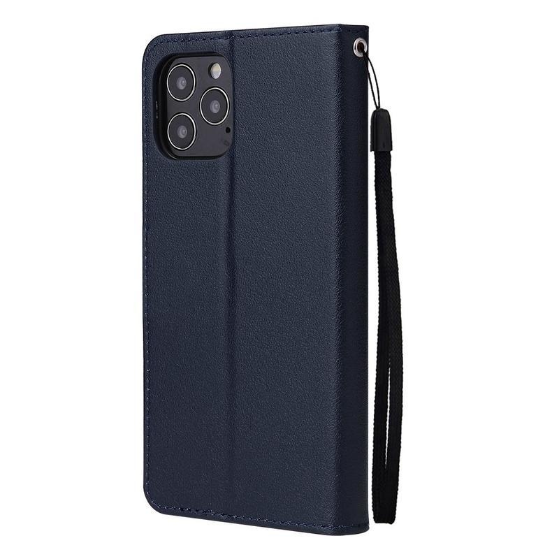 Cell PU kožené peněženkové puzdro na mobil iPhone 12 mini - tmavomodrej