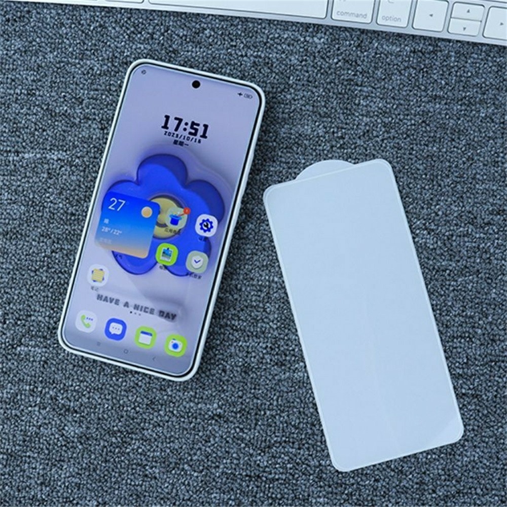 Celoplošné tvrdené sklo na mobil Vivo X300 5G - biely rámček