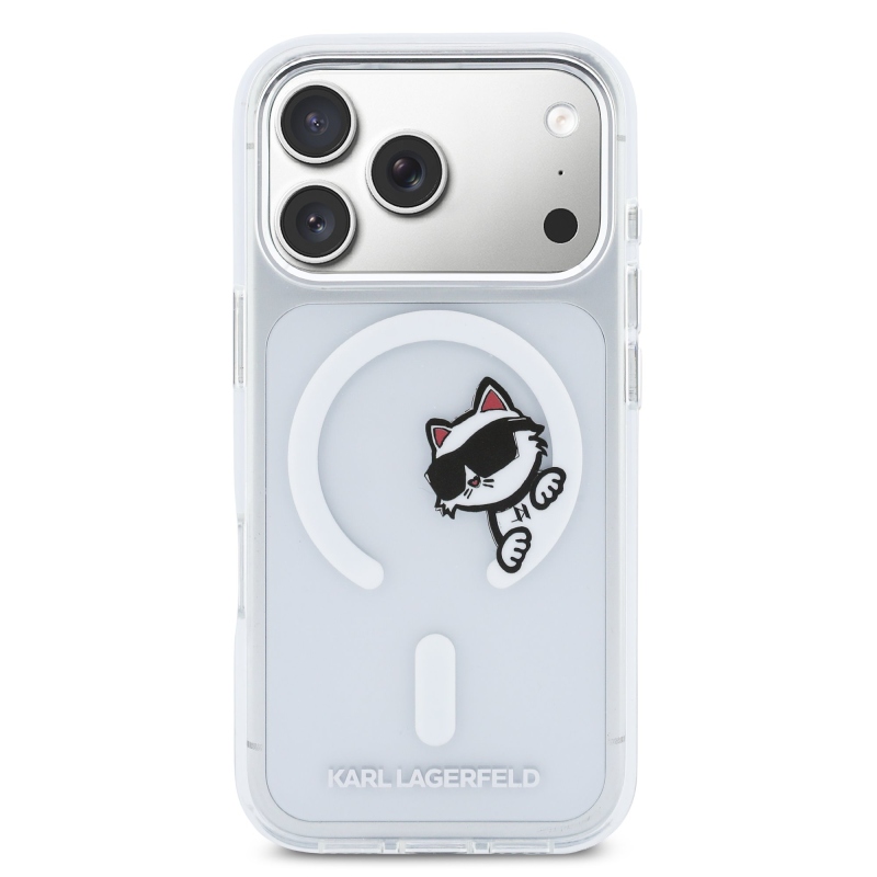 Karl Lagerfeld IML Choupette Peekaboo MagSafe Zadný kryt pre iPhone 17 Pro Transparent