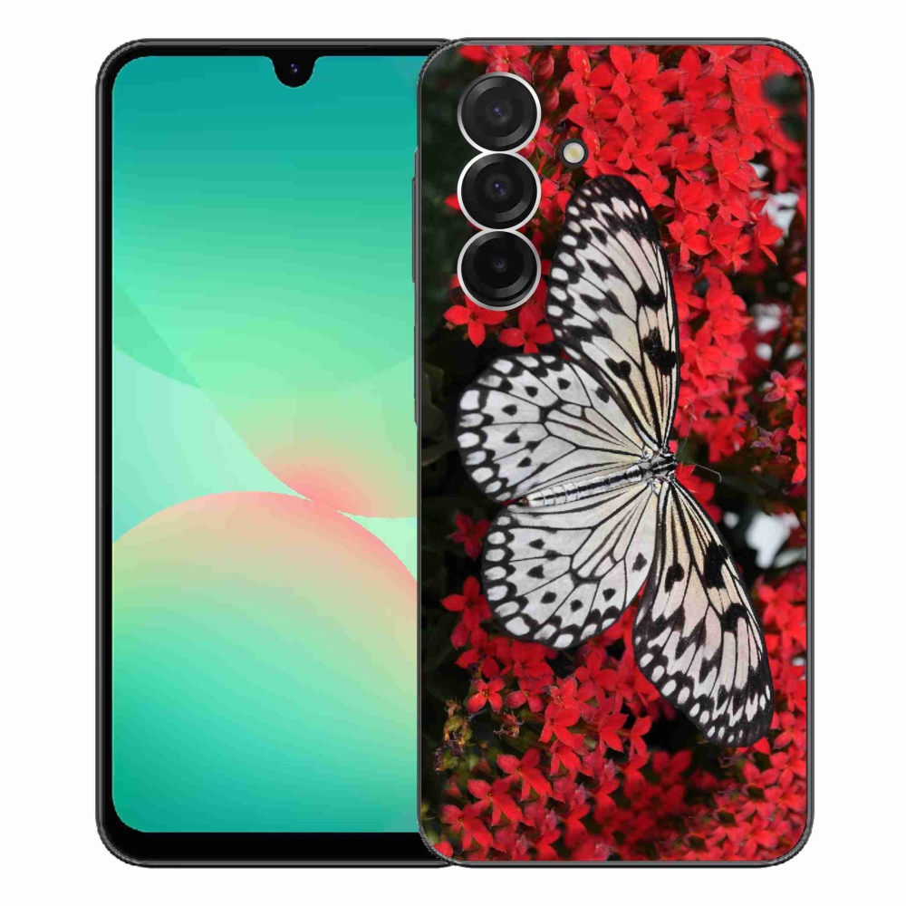 Gélový kryt mmCase na Samsung Galaxy A26 5G - čiernobiely motýľ 1