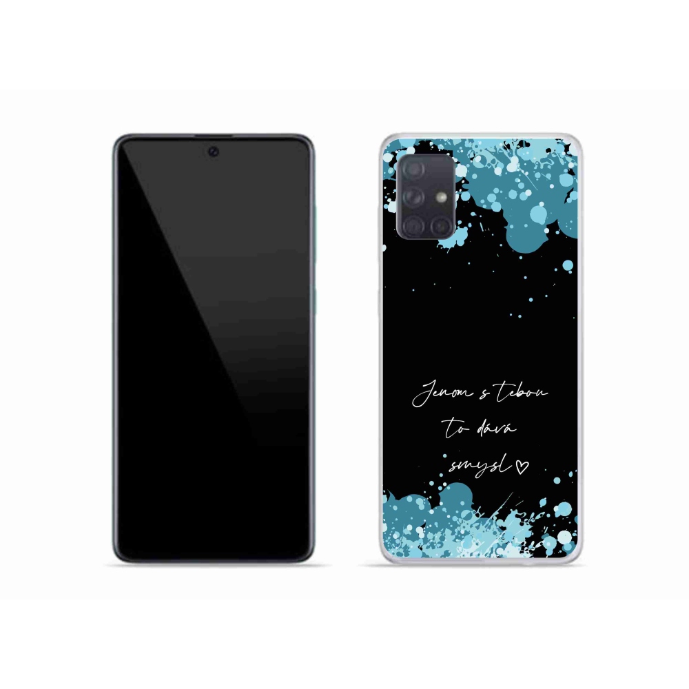 Gélový kryt mmCase na Samsung Galaxy A51 - zamilovaný text čierne pozadie