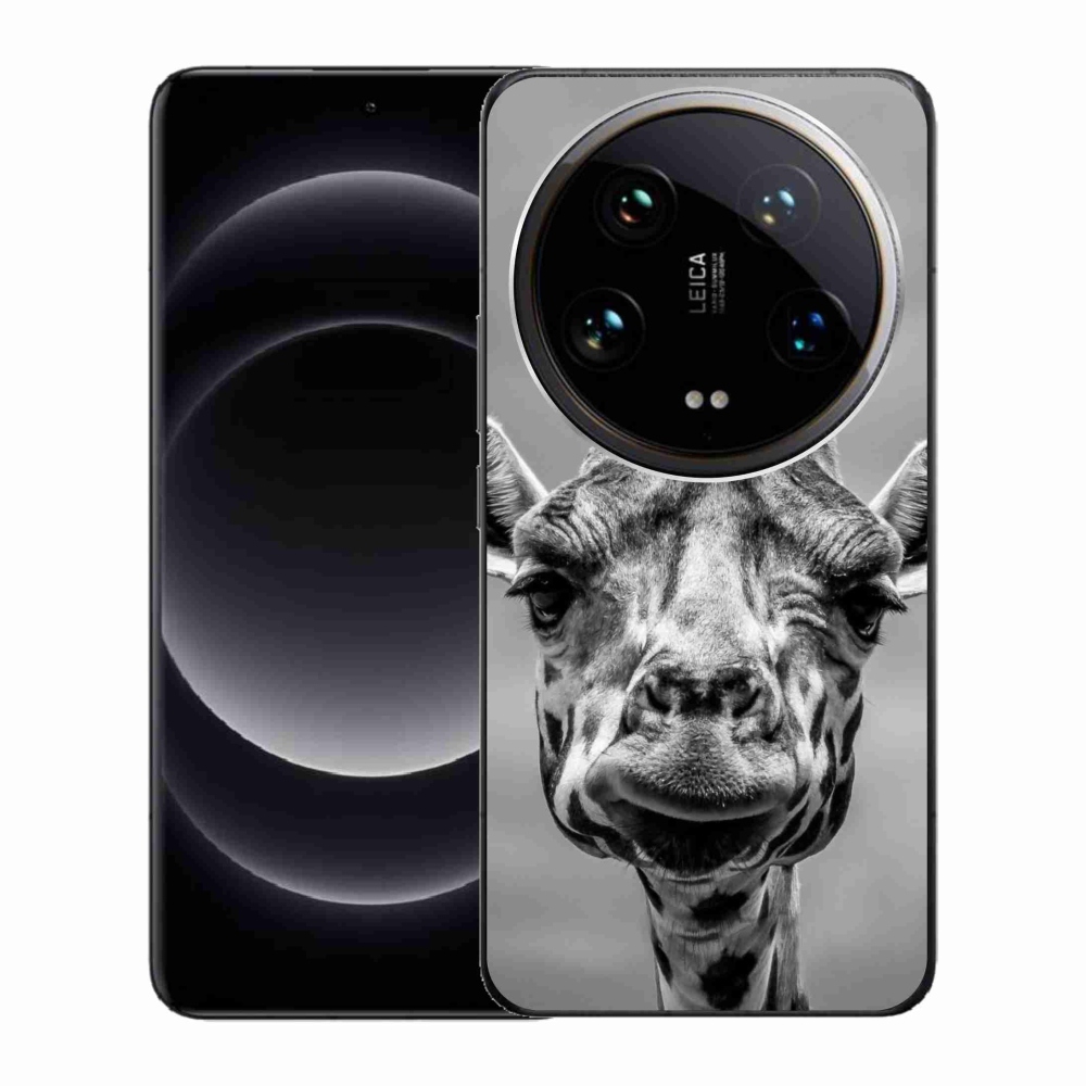 Gélový kryt mmCase na Xiaomi 14 Ultra - čiernobiela žirafa