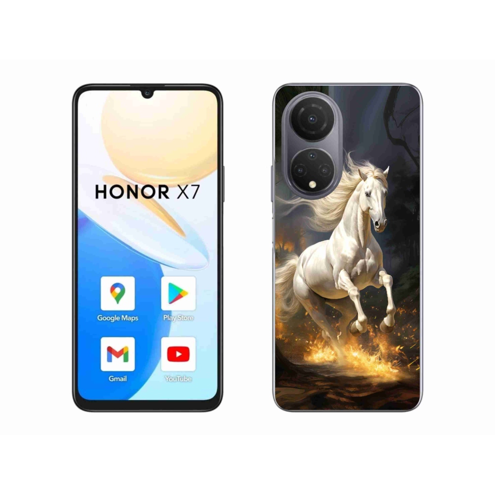 Gélový kryt mmCase na Honor X7 - biely kôň 2