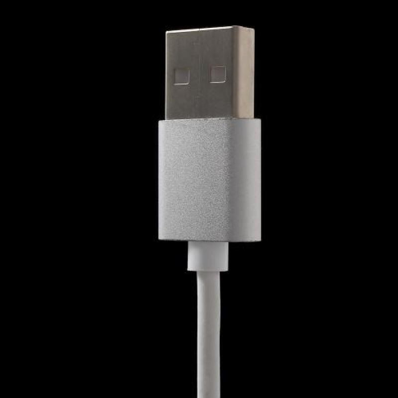 Charger micro USB kabel s magnetickým uchytením - 1m - strieborný