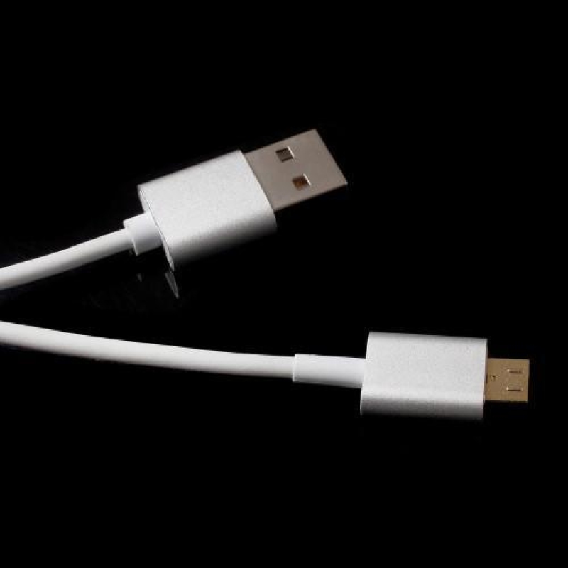 Charger micro USB kabel s magnetickým uchytením - 1m - strieborný