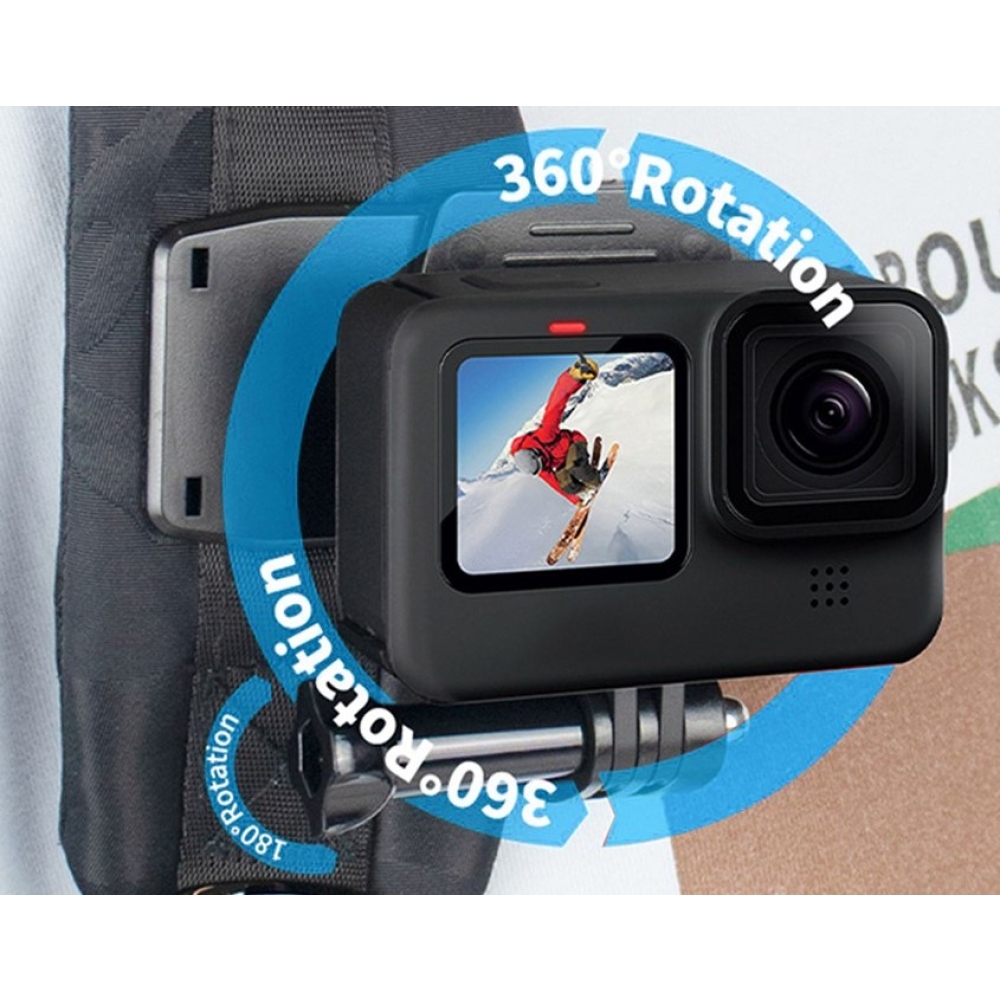 Otočný klip pre GoPro, DJI Osmo a akčné kamery s otočením o 360 °