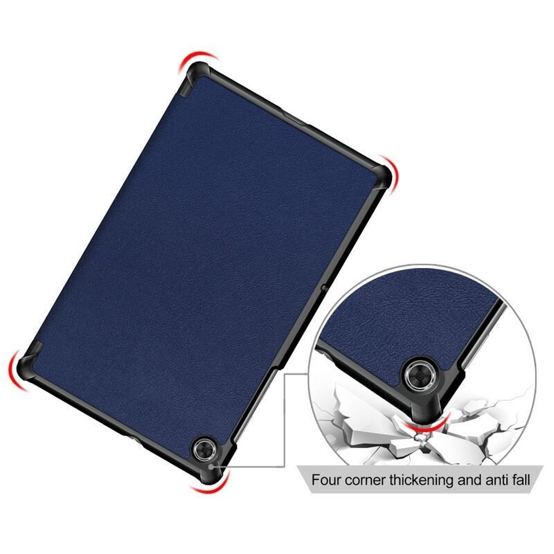 Chytré polohovacie PU kožené púzdro na tablet Lenovo Tab M10 FHD Plus - modré
