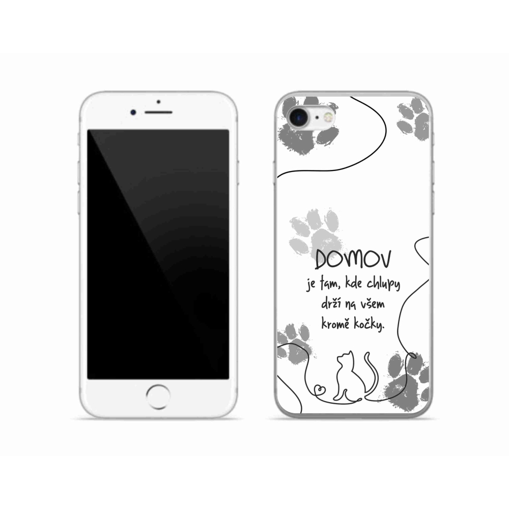 Gélový kryt mmCase na iPhone SE (2022) - mačacie motív biele pozadie