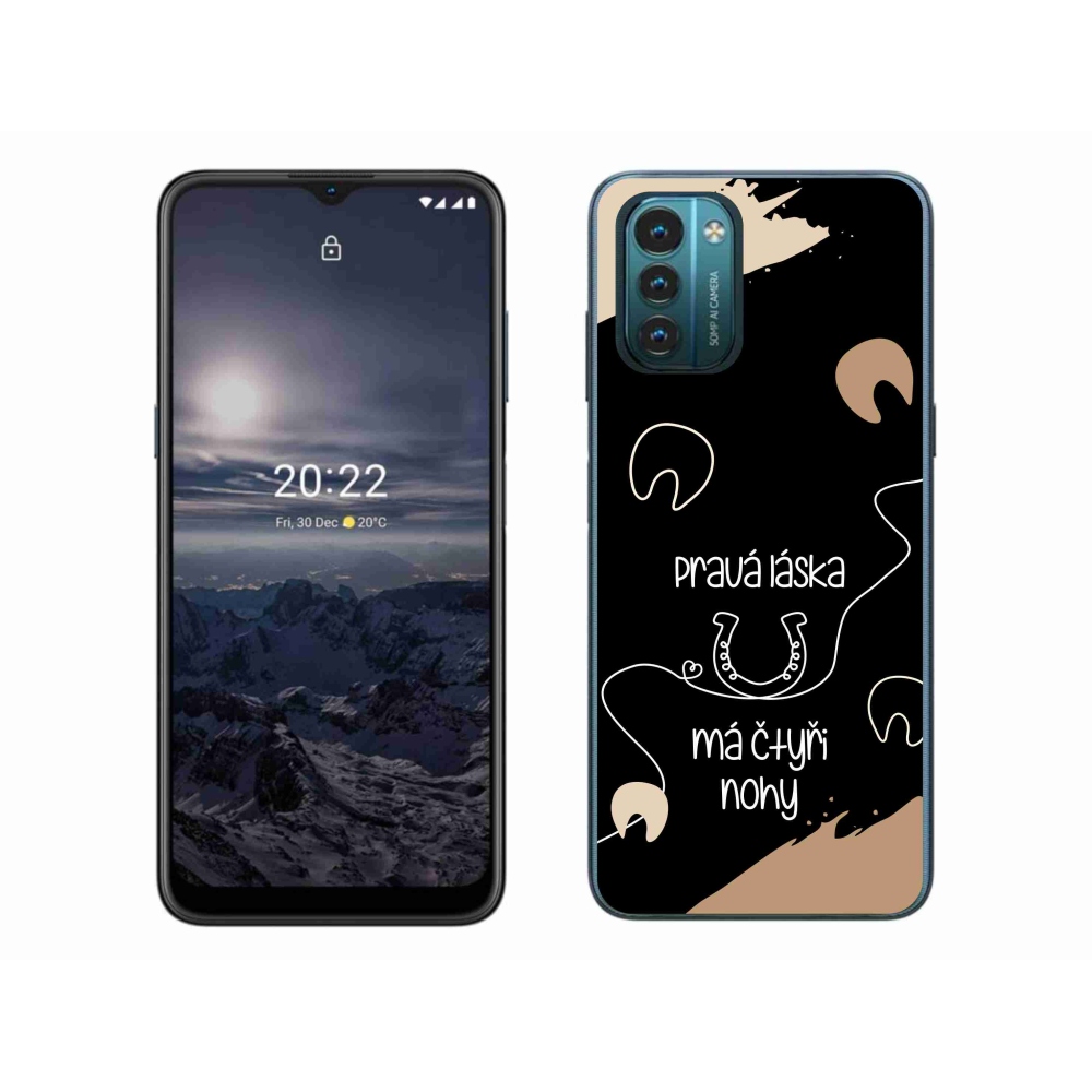 Gélový kryt mmCase na Nokia G11/G21 - konský motív čierne pozadie
