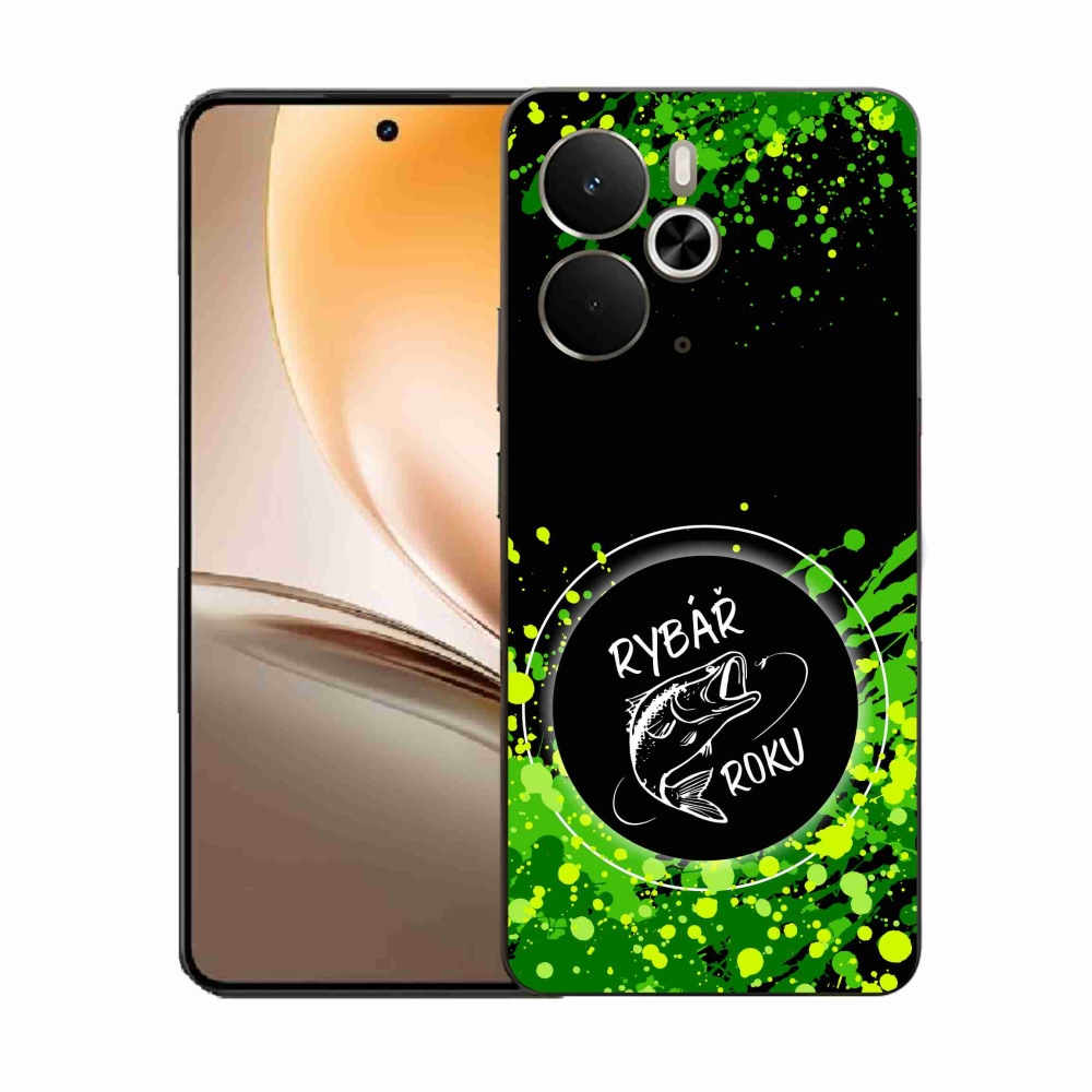 Gélový kryt mmCase na Realme 14 5G - rybár roku čierne pozadie